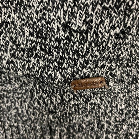 Roots Open Front Cardigan Sz Small Black and White Heather Heavy Knit - Picture 5 of 9